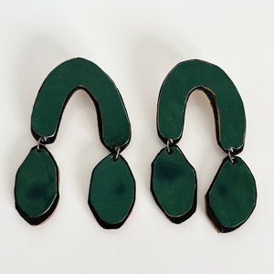 Molly Virginia Made Emerald Leather Drop Earrings